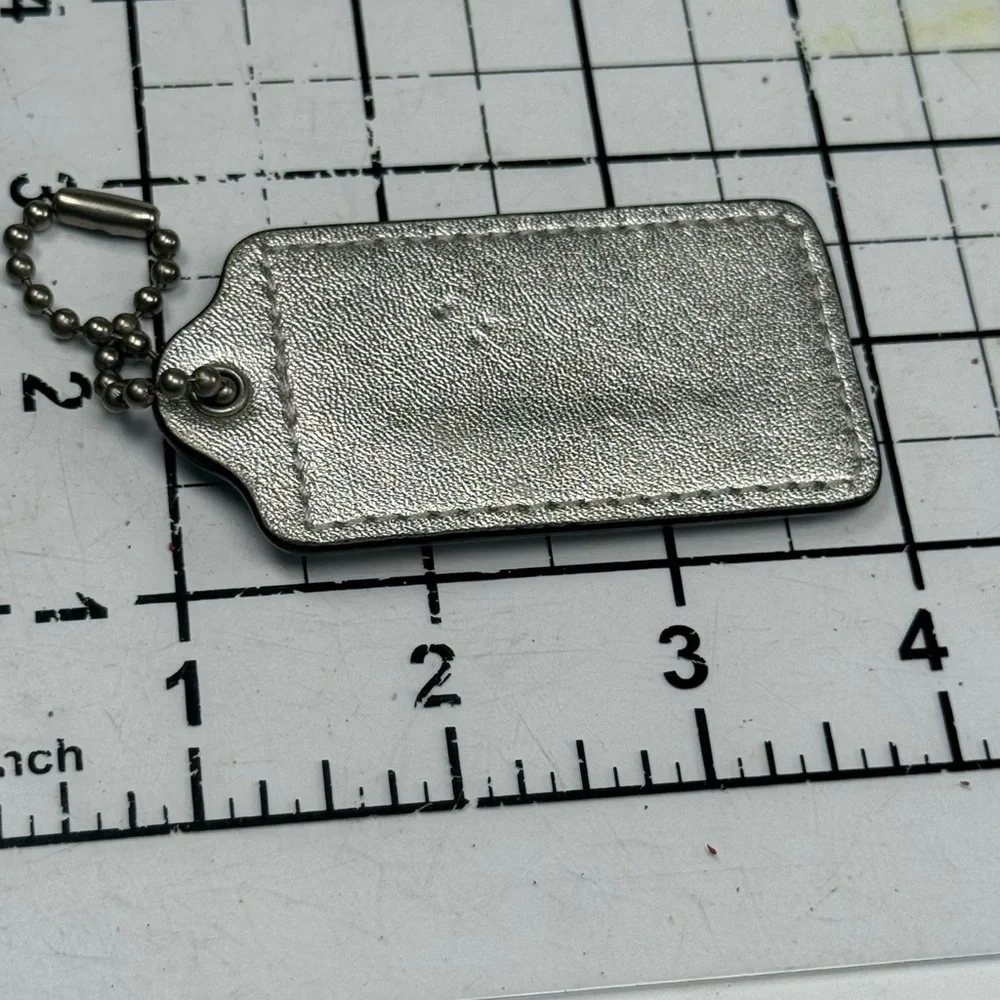 Coach Metallic Silver hang tag Keychain Tag - Picture 4 of 4